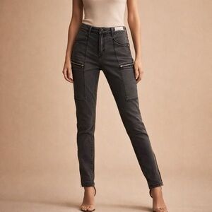 Pistola Gray Zip Pocket Cargo Denim Jeans with Stitch Detail Size 30